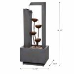 Modern Black and Gray Tiered Metal Fountain