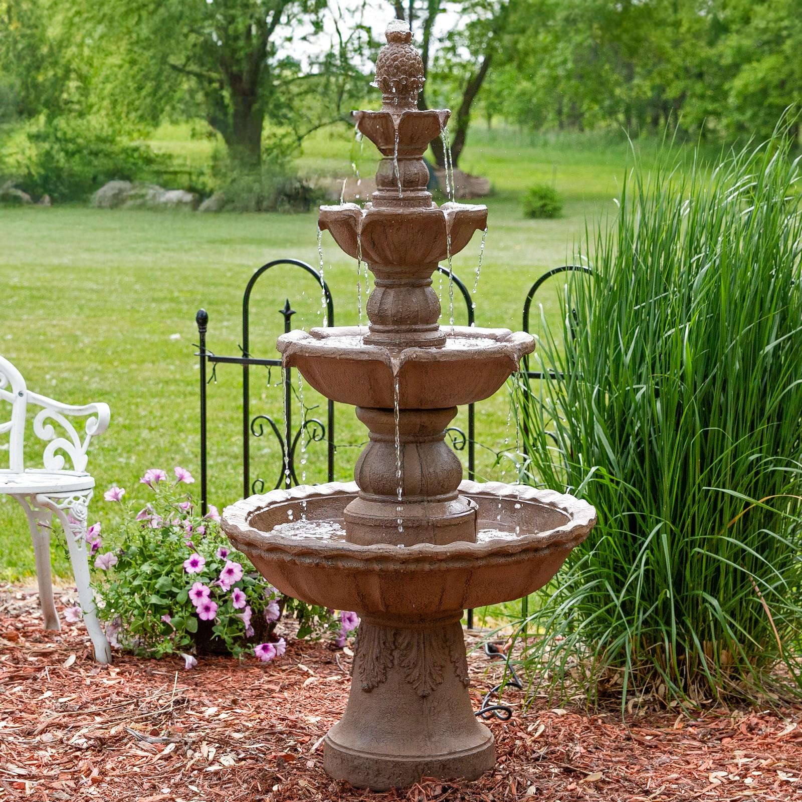 Sunnydaze Pineapple 4-Tier Outdoor Water Fountain