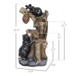 22.4" 3-Tier Outdoor Water Fountain with LED