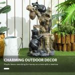 22.4" 3-Tier Outdoor Water Fountain with LED