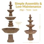 Sunnydaze Pineapple 4-Tier Outdoor Water Fountain