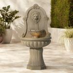 Lion’s Head Outdoor Wall Water Fountain with LED Light