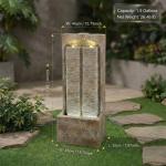 39" Outdoor Wall Waterfall Fountain with LED Lights