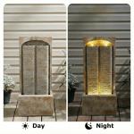 39" Outdoor Wall Waterfall Fountain with LED Lights