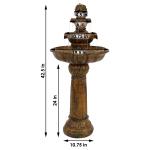 Sunnydaze Rustic Solar Outdoor Water Fountain