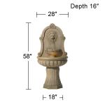 Lion’s Head Outdoor Wall Water Fountain with LED Light