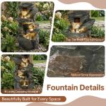 4-Tier Rock Water Fountain with LED Lights