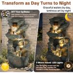 4-Tier Rock Water Fountain with LED Lights