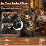4-Tier Rock Water Fountain with LED Lights