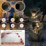 4-Tier Rock Water Fountain with LED Lights