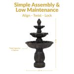 Sunnydaze Classic Tulip 3-Tier Outdoor Fountain