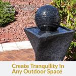 Black Solar Ball Water Fountain with LED Lights