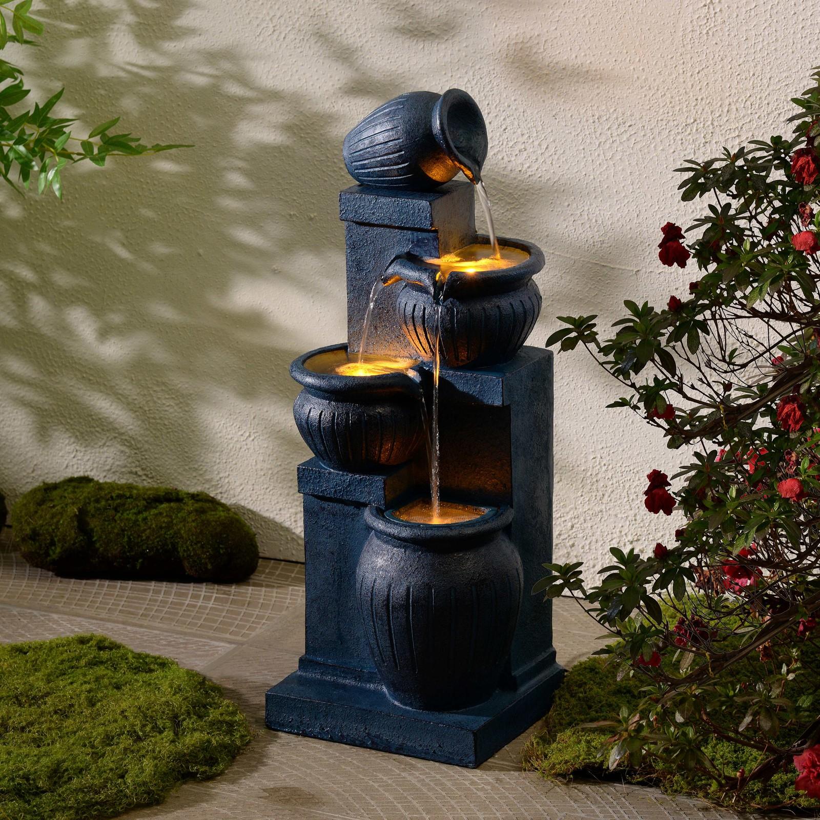 28.5" Solar 4-Tier Outdoor Garden Fountain