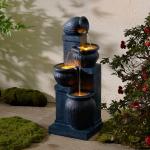 28.5" Solar 4-Tier Outdoor Garden Fountain