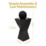 Black Solar Ball Water Fountain with LED Lights