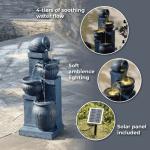 28.5" Solar 4-Tier Outdoor Garden Fountain