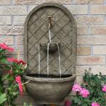 Sunnydaze Messina Wall Fountain in French Limestone