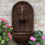Sunnydaze Messina Solar Wall Fountain - Bronze