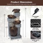 32” 4-Tier Outdoor Fountain with LED Lights