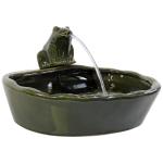 Frog Ceramic Solar Water Fountain - 7 Inches