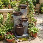 32” 4-Tier Outdoor Fountain with LED Lights