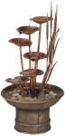 Rustic 33" Water Lilies and Cat Tails Fountain