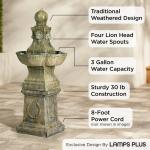 Rustic Tuscan Garden Pedestal Outdoor Water Fountain