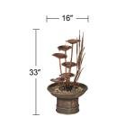 Rustic 33" Water Lilies and Cat Tails Fountain