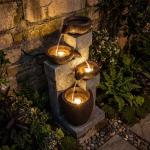 32” 4-Tier Outdoor Fountain with LED Lights