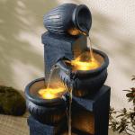 28.5" Solar 4-Tier Outdoor Garden Fountain