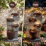 32” 4-Tier Outdoor Fountain with LED Lights