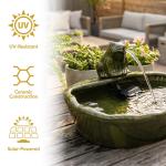Frog Ceramic Solar Water Fountain - 7 Inches