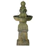Rustic Tuscan Garden Pedestal Outdoor Water Fountain