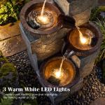 32” 4-Tier Outdoor Fountain with LED Lights
