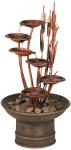 Rustic 33" Water Lilies and Cat Tails Fountain