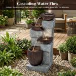 32” 4-Tier Outdoor Fountain with LED Lights