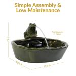Frog Ceramic Solar Water Fountain - 7 Inches