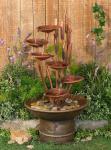Rustic 33" Water Lilies and Cat Tails Fountain