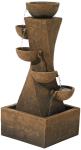 Rustic Cascading Bowls Outdoor Water Fountain with LED Light