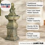 54" High Royal Lion Faux Stone Outdoor Fountain