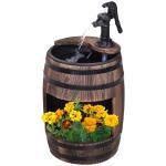 2-Tier Wooden Outdoor Water Pump Fountain