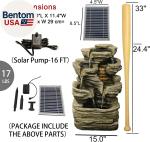 6-Tier Solar Cascading Rock Water Fountain