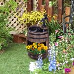 2-Tier Wooden Outdoor Water Pump Fountain
