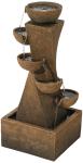 Rustic Cascading Bowls Outdoor Water Fountain with LED Light