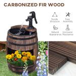 2-Tier Wooden Outdoor Water Pump Fountain