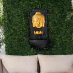 Buddha Zen Wall Garden Water Fountain with LED