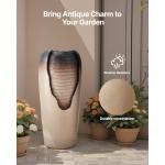 Uimoso Glazed Jar Water Fountain with LED Lights