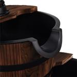 Rustic 2-Tier Barrel Water Fountain with Pump
