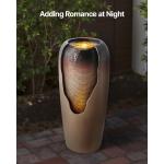 Uimoso Glazed Jar Water Fountain with LED Lights