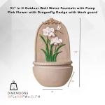 31" Waterfall Outdoor Wall Fountain with Pump